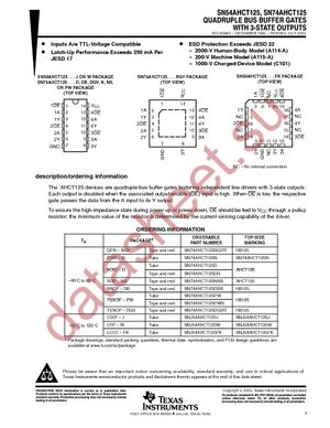 SN74AHCT125PWE4 datasheet  